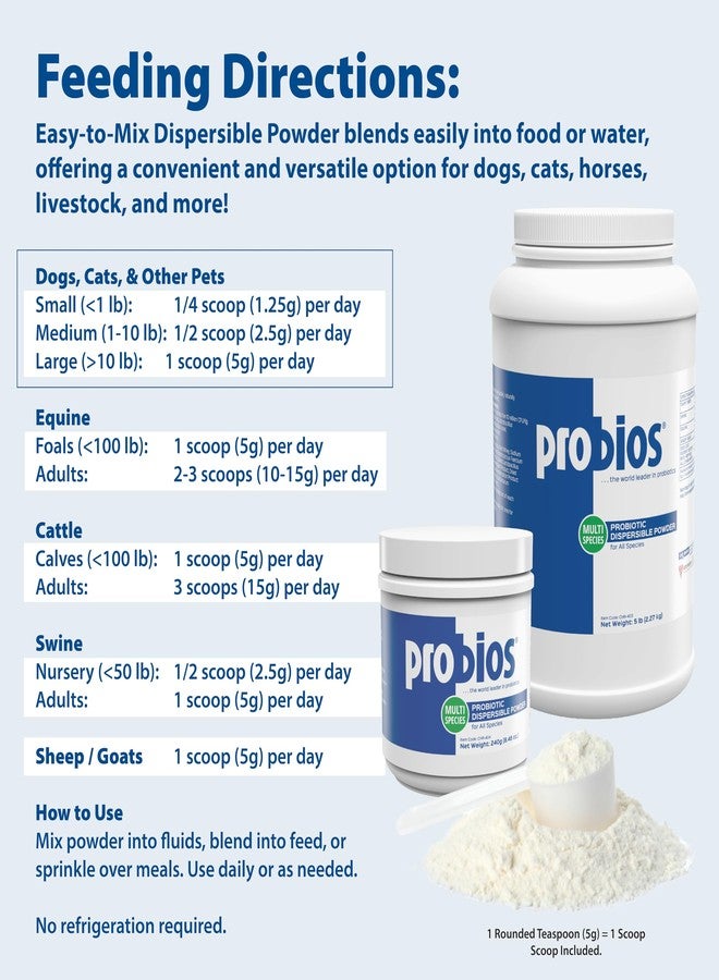 Probios Digestive Support Probiotic for All Species, Probiotics for Gut Health, Dispersible Powder, 240 gm - Image 4